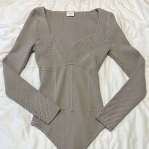 Abercrombie & Fitch Sweater Bodysuit; Size Medium; Corset Details; Ribbed